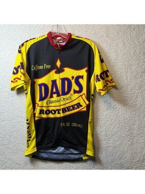 Vintage Dad’s Root Beer Jersey Shirt size Medium 1/4 Zip Cycling Bike